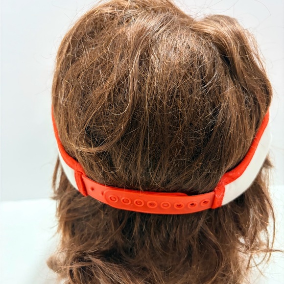Vintage UNIFEED Sun Visor Hat Orange & White - Picture 5 of 9